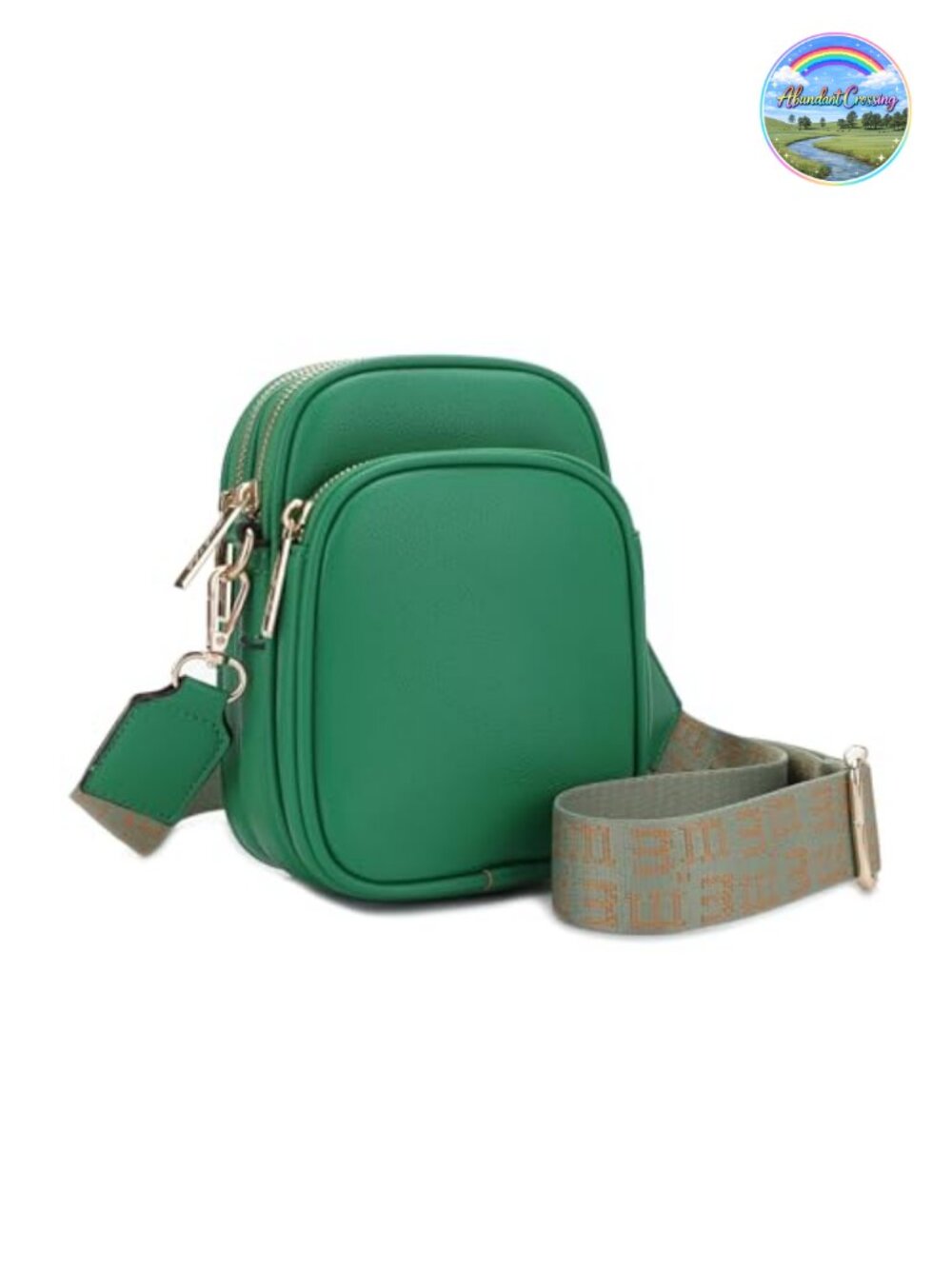 Mali+Lili Vegan PU Leather Triple Zip Crossbody Bag Small Purse